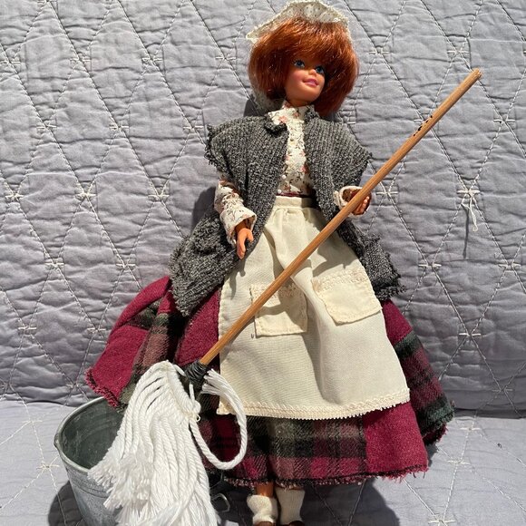 Vintage Barbie with custom outfit to look like Carol Burnette cleaning woman - Picture 1 of 5